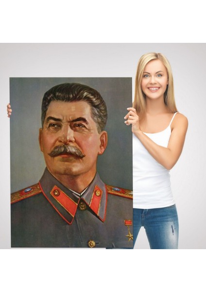 Sovyetler Birliği Diktatörü Joseph Stalin Dekoratif Kanvas Tablo, Duvar Dekoru 6203