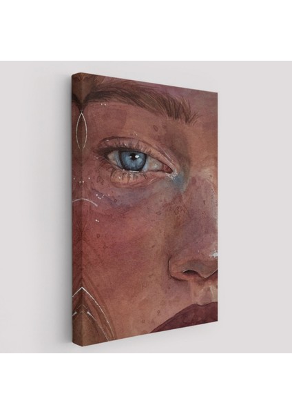 Mavi Gözlü Kız Modern Dekoratif Kanvas Tablo, Duvar Dekoru 6335