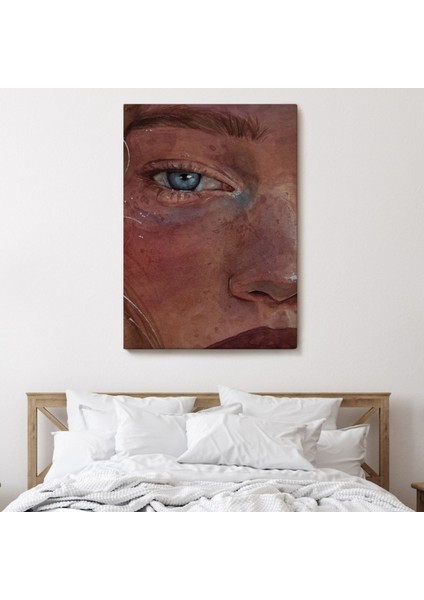 Mavi Gözlü Kız Modern Dekoratif Kanvas Tablo, Duvar Dekoru 6335 fiyatları