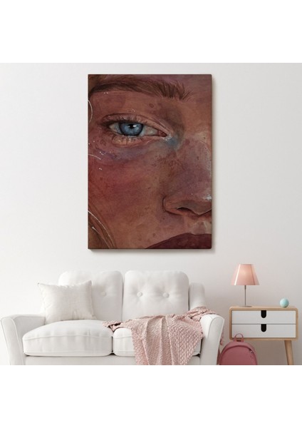 Mavi Gözlü Kız Modern Dekoratif Kanvas Tablo, Duvar Dekoru 6335 modelleri