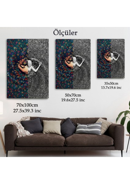 Sevgililer ve Çiçekler Dekoratif Kanvas Tablo, Duvar Dekoru 6291 fırsatları