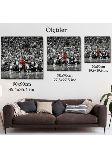 Michael J. ve Üçlük Şutu Dekoratif Kanvas Tablo, Duvar Dekoru 5171 fırsatları