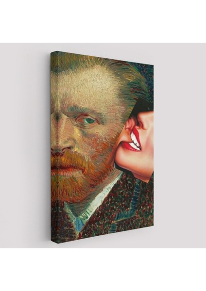 Kulağını Isıran Kadın Pop Art Vincent Van Gogh Dekoratif Kanvas Tablo, Duvar Dekoru 6486