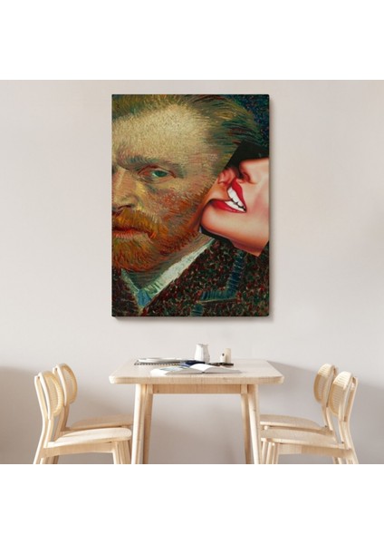Kulağını Isıran Kadın Pop Art Vincent Van Gogh Dekoratif Kanvas Tablo, Duvar Dekoru 6486 indirimleri