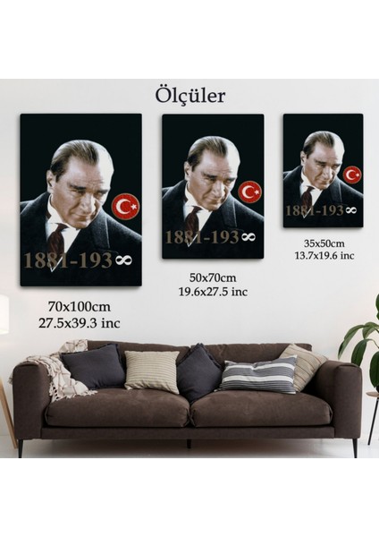 Ulu Önder Mustafa Kemal Atatürk Dekoratif Kanvas Tablo, Duvar Dekoru 6446 modelleri