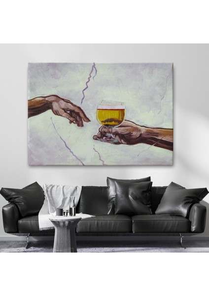 Tanrıdan Ademe Bira Ikramı Dekoratif Kanvas Tablo, Duvar Dekoru 6576 fiyatları