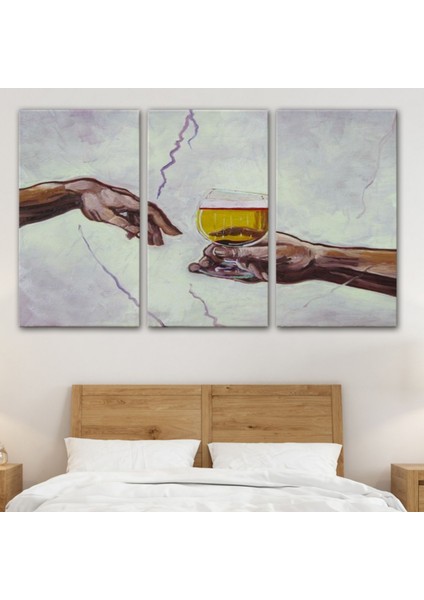 Tanrıdan Ademe Bira Ikramı Dekoratif Kanvas Tablo, Duvar Dekoru 6576 modelleri