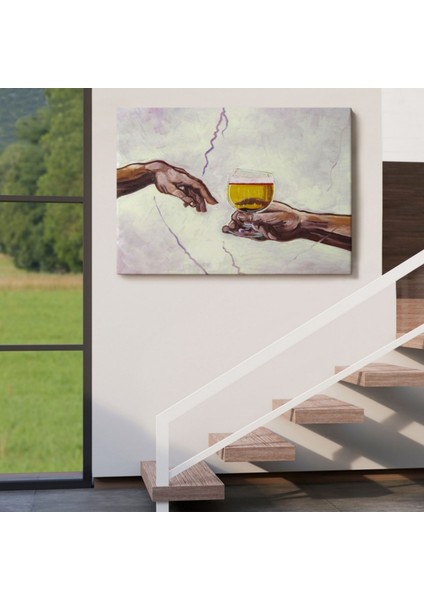 Tanrıdan Ademe Bira Ikramı Dekoratif Kanvas Tablo, Duvar Dekoru 6576 indirimleri