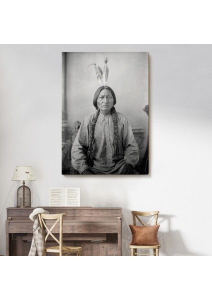 Sitting Bull Oturan Boğa Son Kızılderili Kabile Şefi Dekoratif Kanvas Tablo, Duvar Dekoru 6416 fiyatları