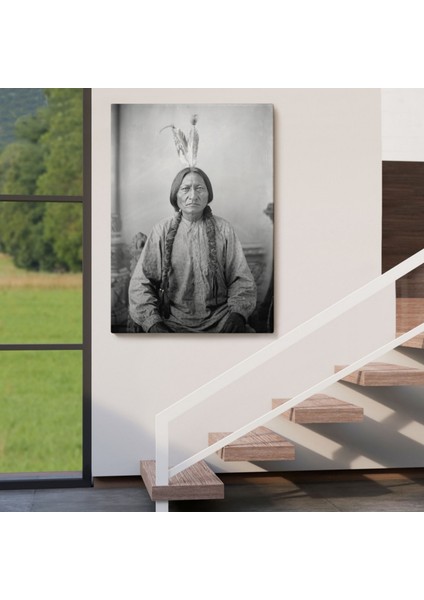 Sitting Bull Oturan Boğa Son Kızılderili Kabile Şefi Dekoratif Kanvas Tablo, Duvar Dekoru 6416 fırsatları