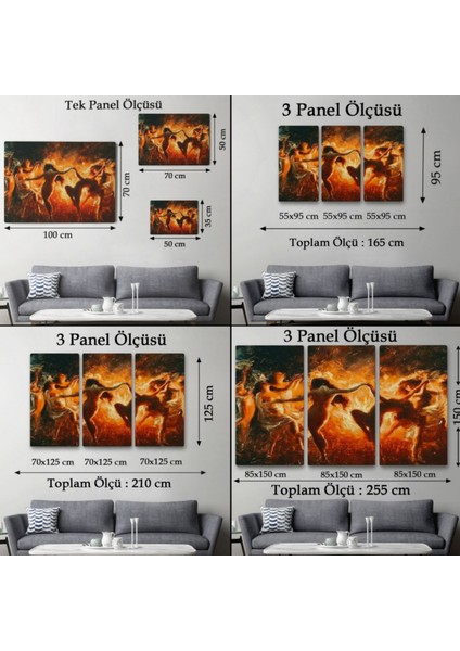 Ateş ve Dans Eden Kadınlar Şabat Ayini Dekoratif Kanvas Tablo, Duvar Dekoru 6568 fırsatları