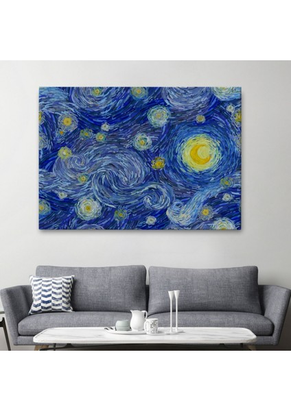 Yıldızlı Gece Eseri Van Gogh Dekoratif Kanvas Tablo, Duvar Dekoru 6519 fiyatları