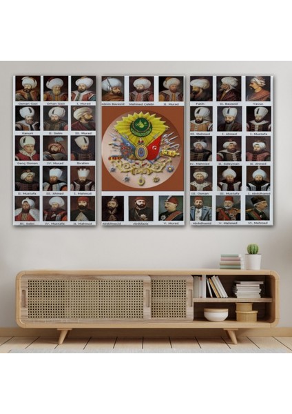 Tüm Osmanlı Padişahları Dekoratif Kanvas Tablo, Duvar Dekoru 6549 modelleri