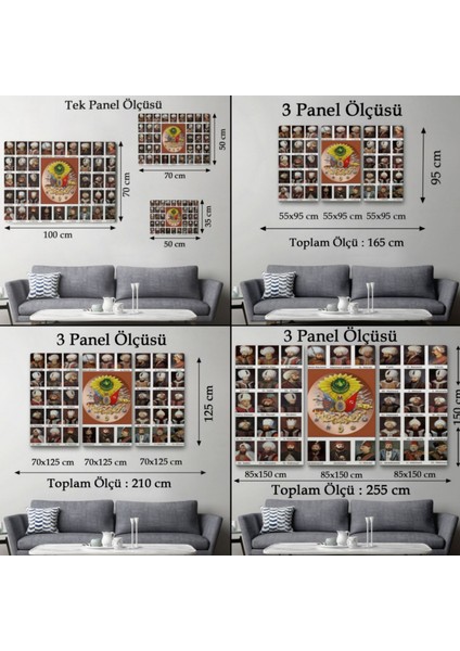 Tüm Osmanlı Padişahları Dekoratif Kanvas Tablo, Duvar Dekoru 6549 fırsatları