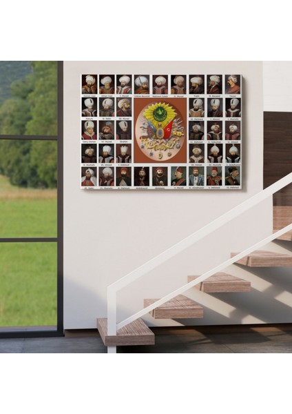 Tüm Osmanlı Padişahları Dekoratif Kanvas Tablo, Duvar Dekoru 6549 indirimleri