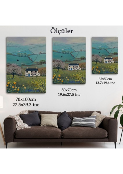 Köy Evi Manzarası Ingiltere Dekoratif Kanvas Tablo, Duvar Dekoru 6023 fırsatları
