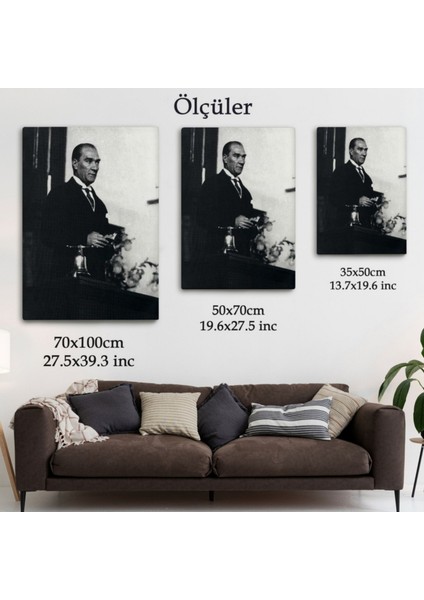 Mustafa Kemal Atatürk Portresi Dekoratif Kanvas Tablo, Duvar Dekoru FY148 modelleri