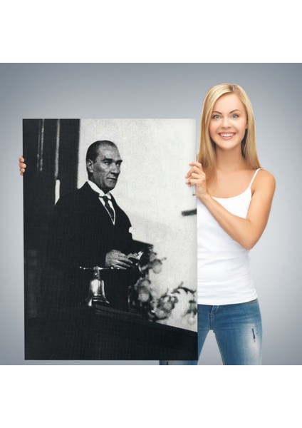 Mustafa Kemal Atatürk Portresi Dekoratif Kanvas Tablo, Duvar Dekoru FY148