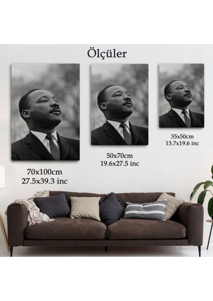 Martin Luther King Şiddet Karşıtı ve Irksal Eşitlik Dekoratif Kanvas Tablo, Duvar Dekoru 6374 fırsatları