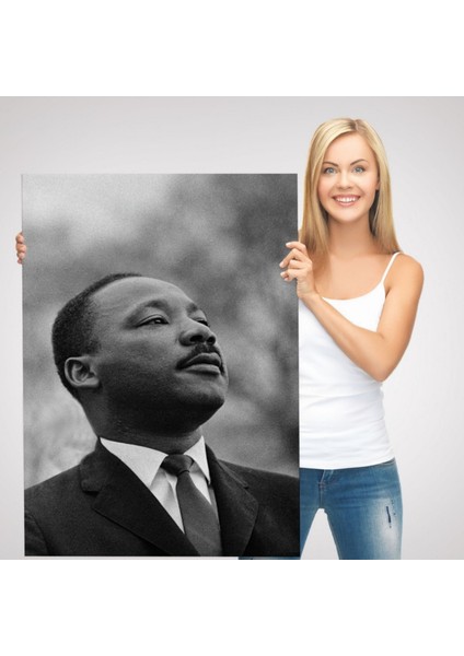 Martin Luther King Şiddet Karşıtı ve Irksal Eşitlik Dekoratif Kanvas Tablo, Duvar Dekoru 6374
