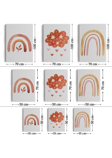 Yaz Temalı 3'lü Set Dekoratif Kanvas Tablo, Duvar Dekoru BV48 modelleri
