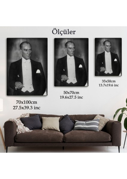Mustafa Kemal Atatürk Portresi Dekoratif Kanvas Tablo, Duvar Dekoru FÖ139 modelleri