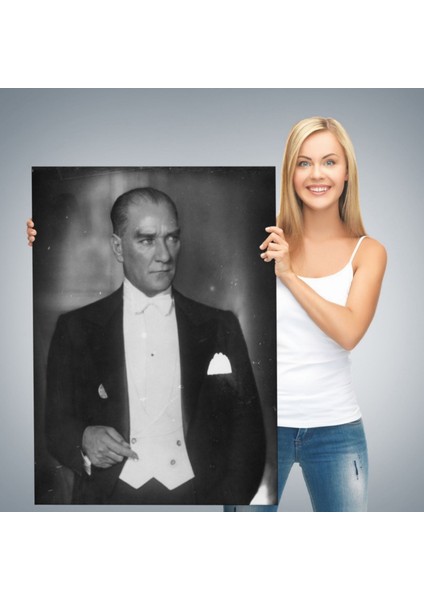 Mustafa Kemal Atatürk Portresi Dekoratif Kanvas Tablo, Duvar Dekoru FÖ139
