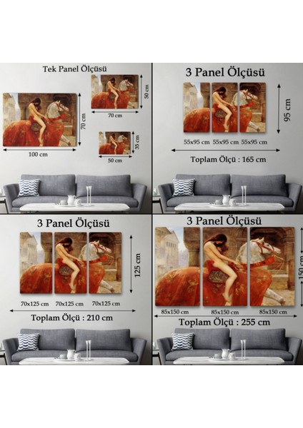 At Üstünde Çıplak Kadın Eseri Lady Godiva Dekoratif Kanvas Tablo, Duvar Dekoru 6583 fırsatları