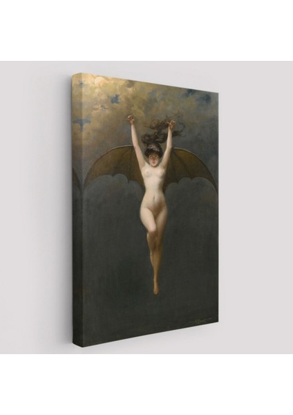 Yarasa Kadın Eseri Joseph Pénot Dekoratif Kanvas Tablo, Duvar Dekoru 6171