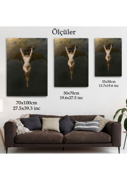 Yarasa Kadın Eseri Joseph Pénot Dekoratif Kanvas Tablo, Duvar Dekoru 6171 fırsatları