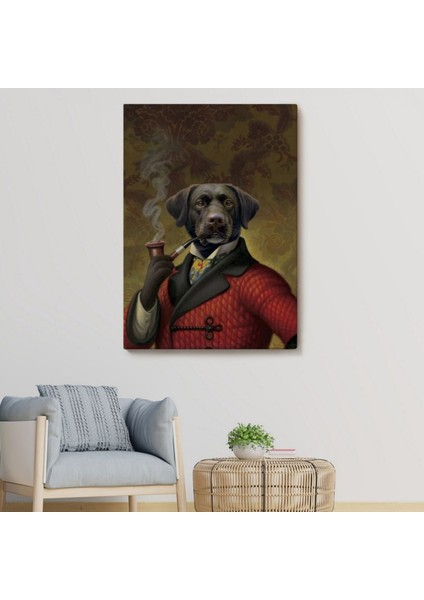 Köpek ve Piposu Dekoratif Kanvas Tablo, Duvar Dekoru 6032 fiyatları