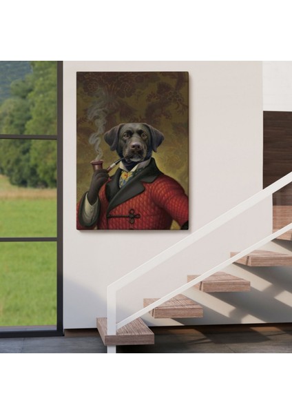 Köpek ve Piposu Dekoratif Kanvas Tablo, Duvar Dekoru 6032 indirimleri