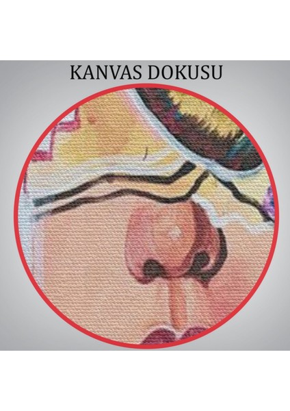 Kadın Portresi Renkli Sürreal Dekoratif Kanvas Tablo, Duvar Dekoru 6297