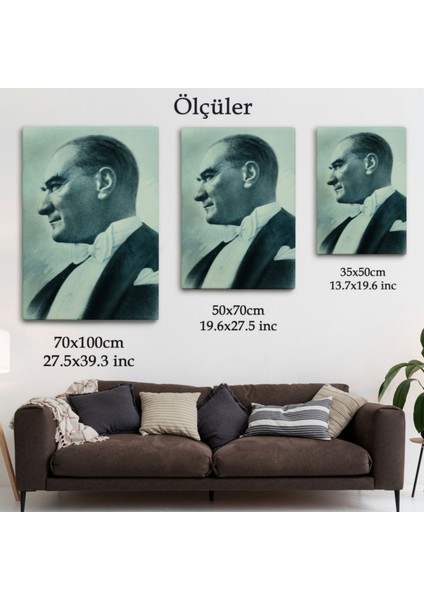 Mustafa Kemal Atatürk Portresi Dekoratif Kanvas Tablo, Duvar Dekoru DI86 modelleri