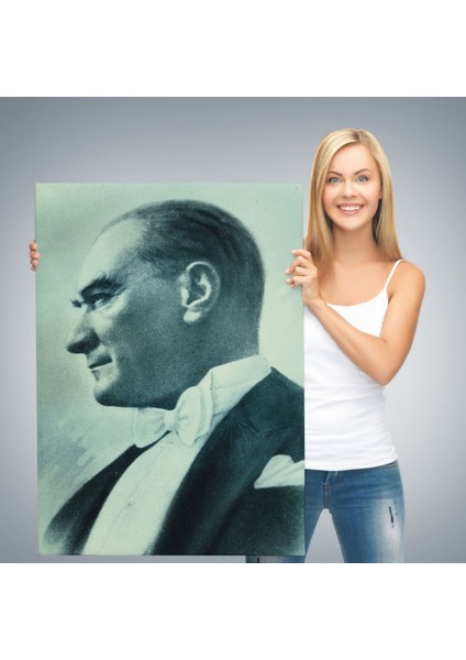 Mustafa Kemal Atatürk Portresi Dekoratif Kanvas Tablo, Duvar Dekoru DI86