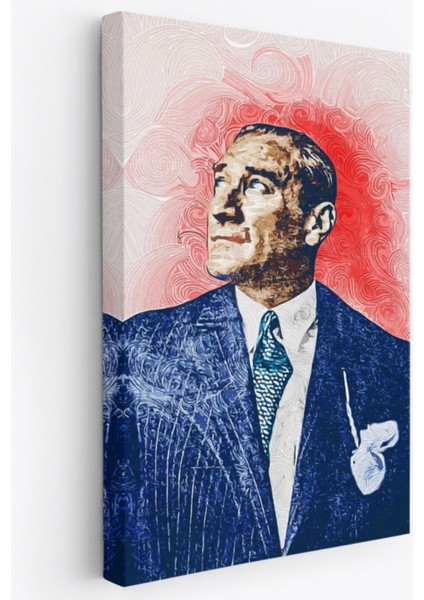 Mustafa Kemal Atatürk Portre Yağlıboya Görünüm Dekoratif Kanvas Tablo, Duvar Dekoru DD81