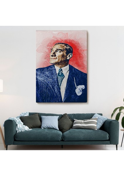 Mustafa Kemal Atatürk Portre Yağlıboya Görünüm Dekoratif Kanvas Tablo, Duvar Dekoru DD81 fiyatları