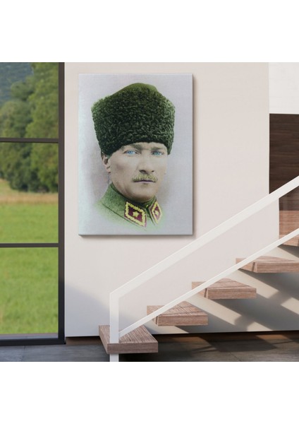 Mustafa Kemal Atatürk Portresi Dekoratif Kanvas Tablo, Duvar Dekoru CF56 fırsatları