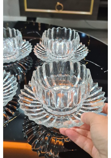 Parlak Kristal Cam Tatlı ve Çerez Tabağı Seti, 12 Parça, 6 Kişilik modelleri