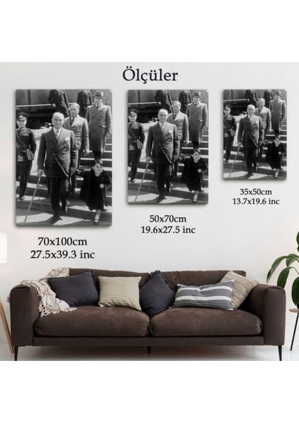 Mustafa Kemal Atatürk Portresi Dekoratif Kanvas Tablo, Duvar Dekoru FI133 modelleri
