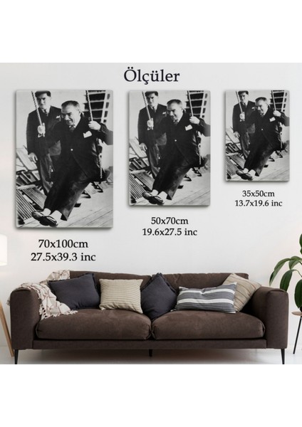 Mustafa Kemal Atatürk Portresi Dekoratif Kanvas Tablo, Duvar Dekoru FÜ146 modelleri