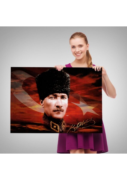 Ulu Önder Atatürk Dekoratif Kanvas Tablo, Duvar Dekoru 6632