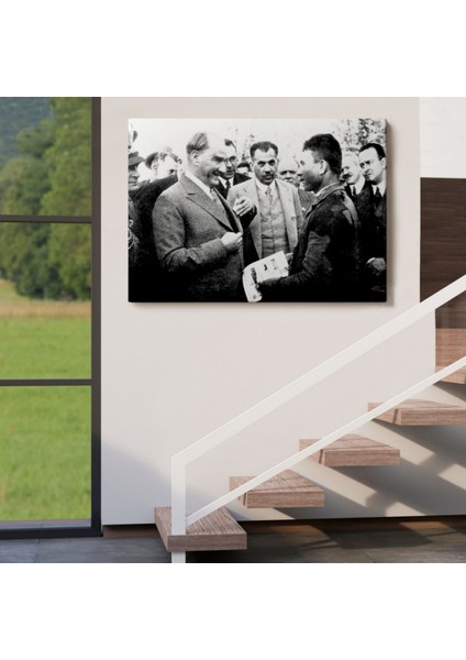 Mustafa Kemal Atatürk Portresi Dekoratif Kanvas Tablo, Duvar Dekoru FU145 fırsatları