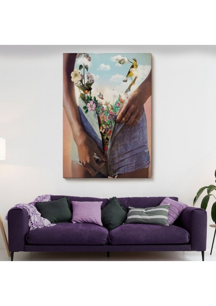 Kadının Içinde Çiçek Bahçesi Dekoratif Kanvas Tablo, Duvar Dekoru 6152 fiyatları