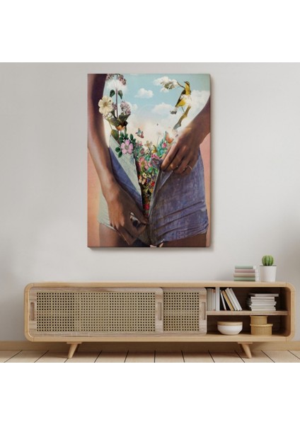 Kadının Içinde Çiçek Bahçesi Dekoratif Kanvas Tablo, Duvar Dekoru 6152 modelleri