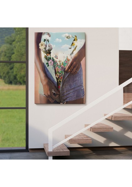 Kadının Içinde Çiçek Bahçesi Dekoratif Kanvas Tablo, Duvar Dekoru 6152 indirimleri