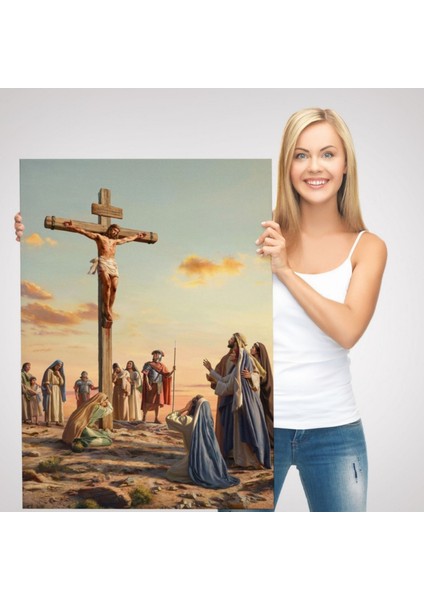 Çarmıha Gerilen Isa Mesih Jesus Christ Dekoratif Kanvas Tablo, Duvar Dekoru 6347