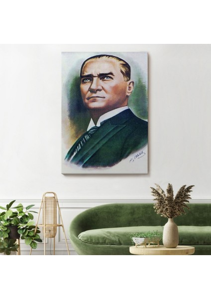 Mustafa Kemal Atatürk Portresi Dekoratif Kanvas Tablo, Duvar Dekoru CR68 fiyatları
