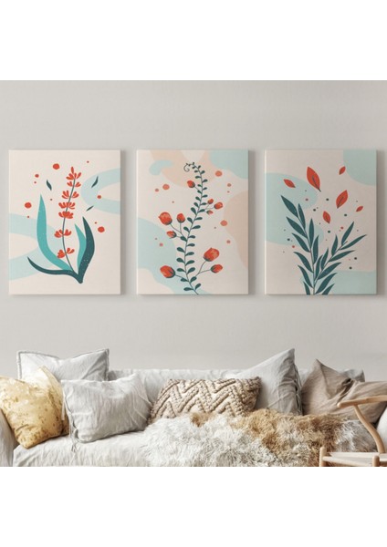 Modern Sanat Temalı 3'lü Set Dekoratif Kanvas Tablo, Duvar Dekoru Aü22 fiyatları