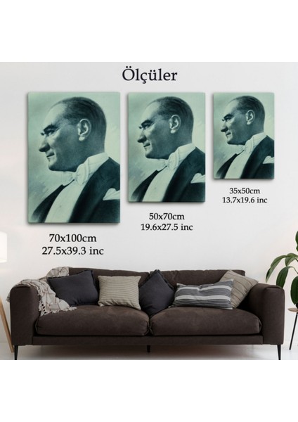 Mustafa Kemal Atatürk Portresi Dekoratif Kanvas Tablo, Duvar Dekoru CN63 modelleri